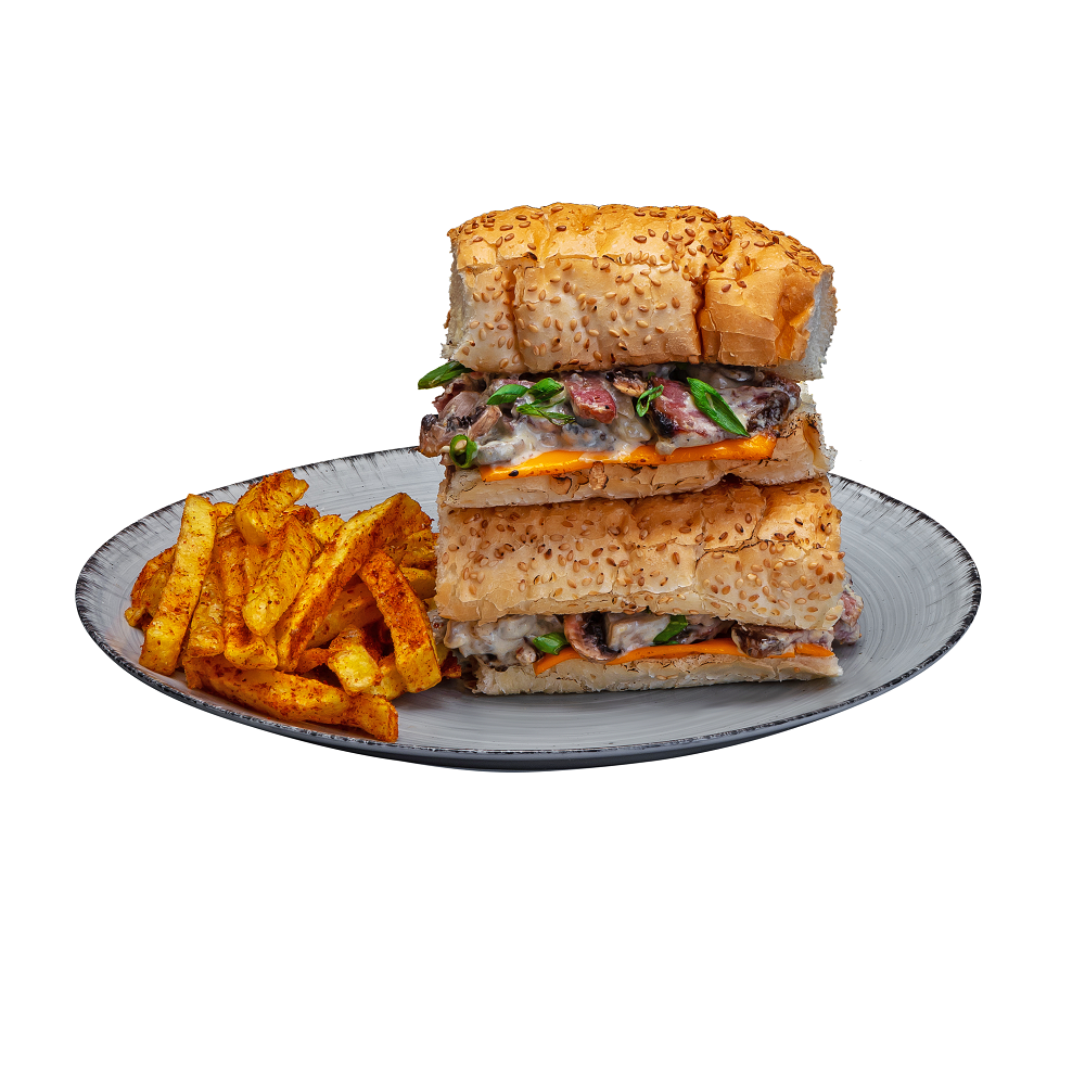 ساندویچ بریسکت دودی کومبو